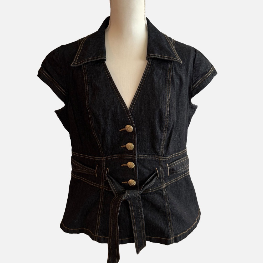 Bisou Bisou Charcoal Denim Shirt